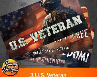 U.S. Veteran Sublimation License Plate, License Plate Wrap, veteran flag , USA flag clipart, Veteran bundle, 2nd amendment