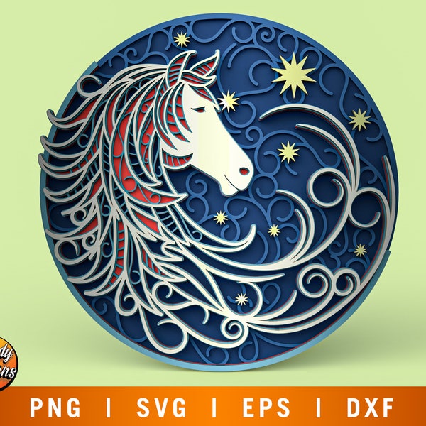 Mystical Horse Multilayer SVG, mystical gift, home decor, 3D layer, Paper cutting, SVG, cutting machine file, handmade gift Mystical Horse Multilayer SVG, mystical gift, home decor, 3D layer, Paper cutting, SVG, cutting machine file, handmade gift