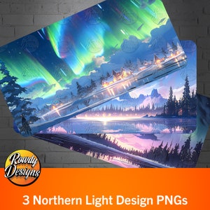 Northern Lights License Plate Sublimation Design: PNG Set of 3