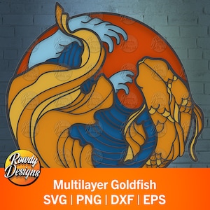 Goldfish multilayer SVG, Goldfish cut file, home decor, 3D layer, Paper cutting, cutting machine file, handmade gift