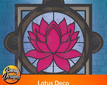 Lotus Deco multilayer SVG, Paper cut file, home decor, 3D layer, Paper cutting, cutting machine file, handmade gift