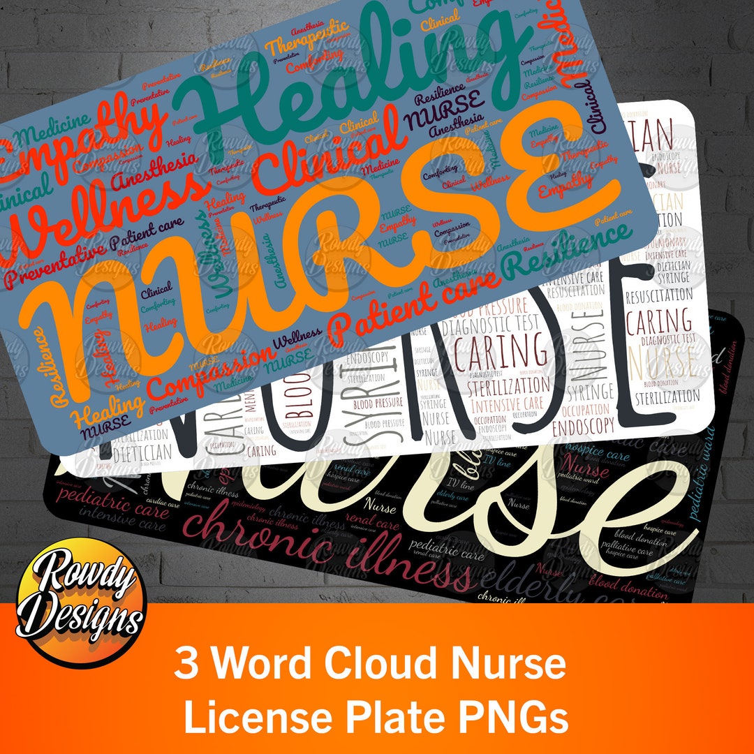 Word Cloud Nurse Sublimation License Plate License Plate Etsy