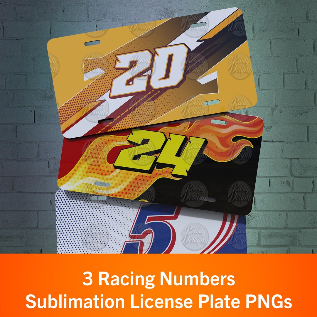 105 Number Plate Racing Racing Numbers License Plate Sublimation Designs (digital Download) - Etsy
