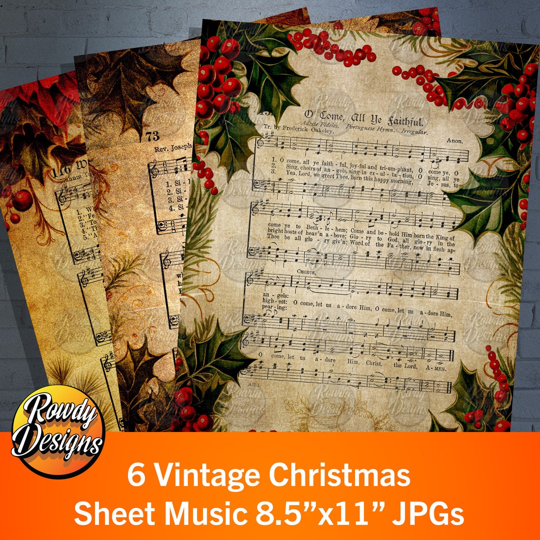 Vintage Christmas Sheet Music 8.5x11 Sheet Music Christmas Etsy