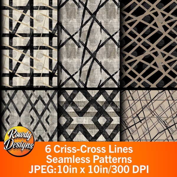 Criss-Cross Lines Seamless Patterns, Digital Paper, Criss-Cross Pattern, Modern Art, Line Art