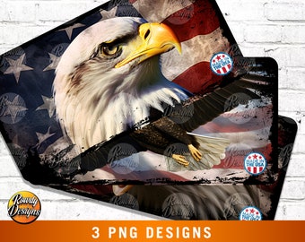 Made In The USA Sublimation License Plate, license plate png, patriotic, American flag, USA Made, Set of three