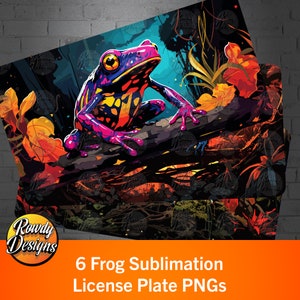 Frog Sublimation License Plate, license plate wrap background for self personalization.