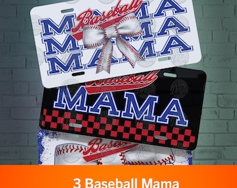 Baseball Mama Nummernschild PNG Designs (Digitaler Download)