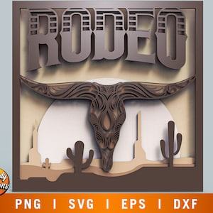 Rodeo multilayer SVG, mandala cut file, 3D layer, western, Paper cutting, SVG, cutting machine files file, 3D mandala plywood