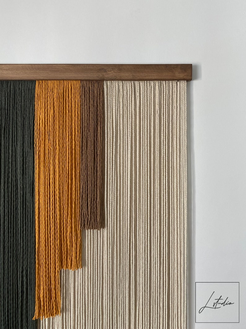 Modern Geometric Fiber Art Wall Decor With Autumn Colors Etsy