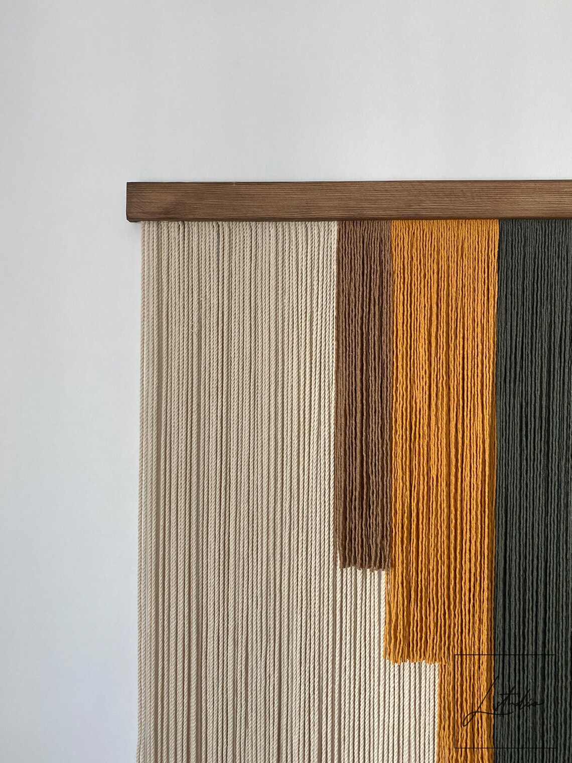 Modern Geometric Fiber Art Wall Decor With Autumn Colors Etsy