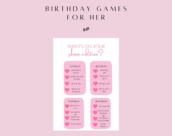Birthday Girl Games What's On Your Phone Printable Birthday Party Game For Her Adult Games 16th 18th 21st , Teen Birthday Games