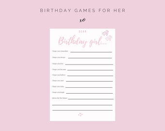 Jogos de aniversariante para ela, querida aniversariante, jogos para adultos, jogos de festa para impressão, 21, 30, 40, 50