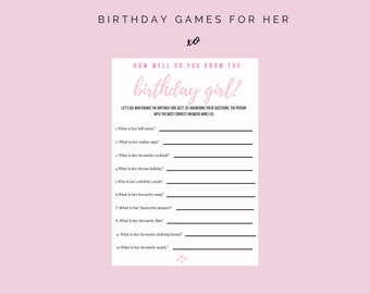 How Well Do You Know The Birthday Girl Game Birthday Girl Games For Her Who Knows The Birthday Girl Best Quiz 18th 21st 30th