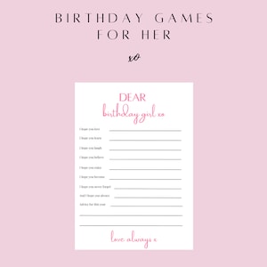 Birthday Girl For Her Party Games Printable adult games for her, Teen Girl Birthday Games, Dear Birthday Girl, Birthday Girl Wishes