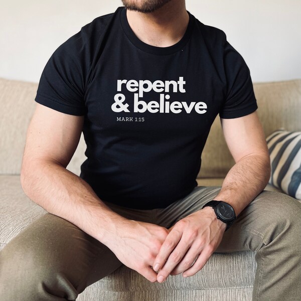 PRAY TURN REPENT Men’s premium tank top