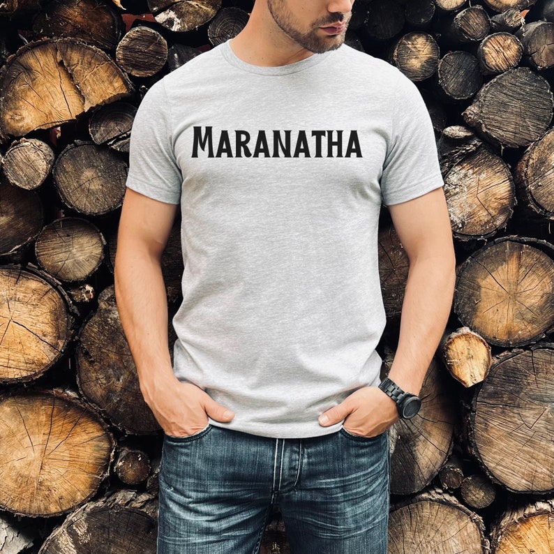 Maranatha Christliches T-Shirt Come Lord Jesus Tshirt Theologie Bibelwort Aramäisch T-Shirt Bild 1
