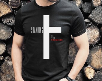 Christliche Hymne Tshirt für ihn Stehend auf den Versprechen T-Shirt Theologie Geschenk T-Shirt