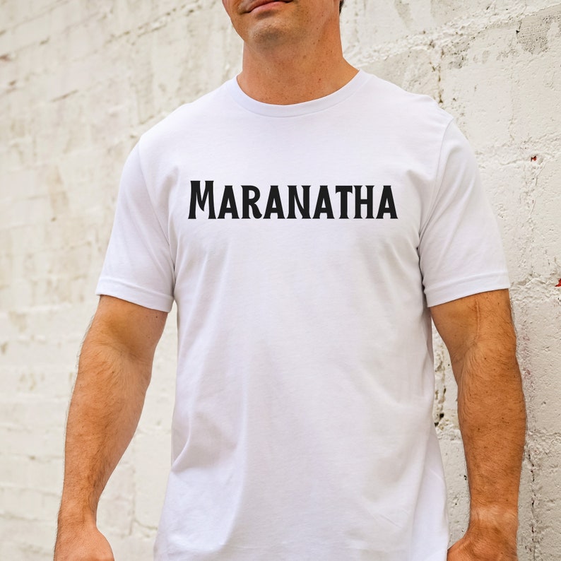 Maranatha Christliches T-Shirt Come Lord Jesus Tshirt Theologie Bibelwort Aramäisch T-Shirt Bild 2