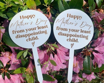 Mother's Day Gift, Mother's Day Plant Sign, Funny Gift, Thank you for helping me grow, Plant Sign, Custom, Wooden Stake, Thank You Gift