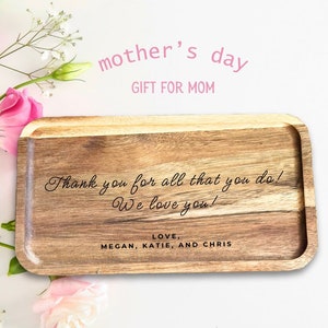 Custom Mother&#39;s Day Gift, Personalized Tray, Gift for Mom, Personalized Catch-All Tray, Engraved Gift, Gift for Her, Custom Text
