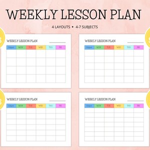 Weekly Lesson Plan Template, Printable Homeschool Planner, Homework Planner, Academic Planner image 2