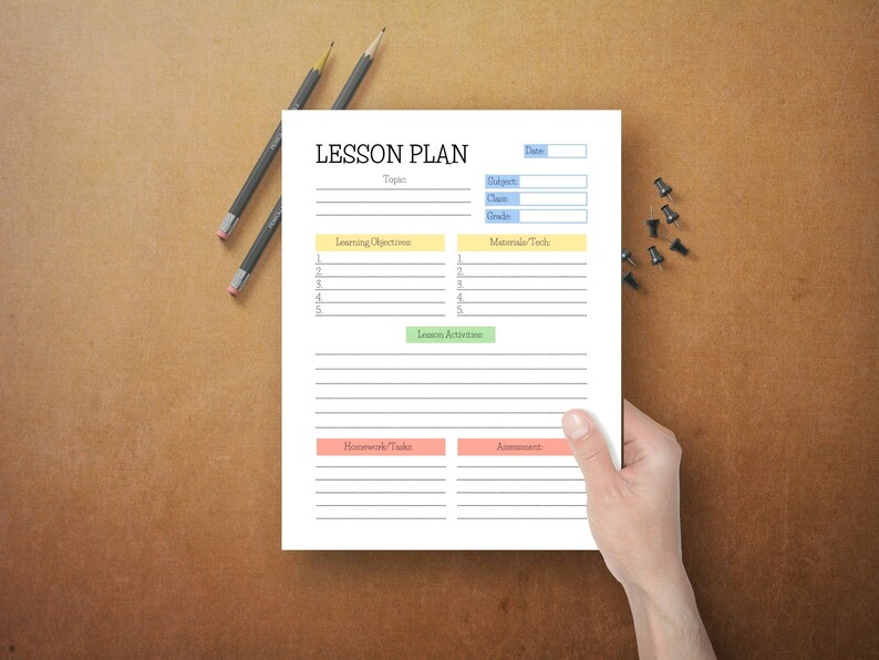 Weekly Lesson Plan Template, Printable Homeschool Planner, Homework Planner, Academic Planner image 8