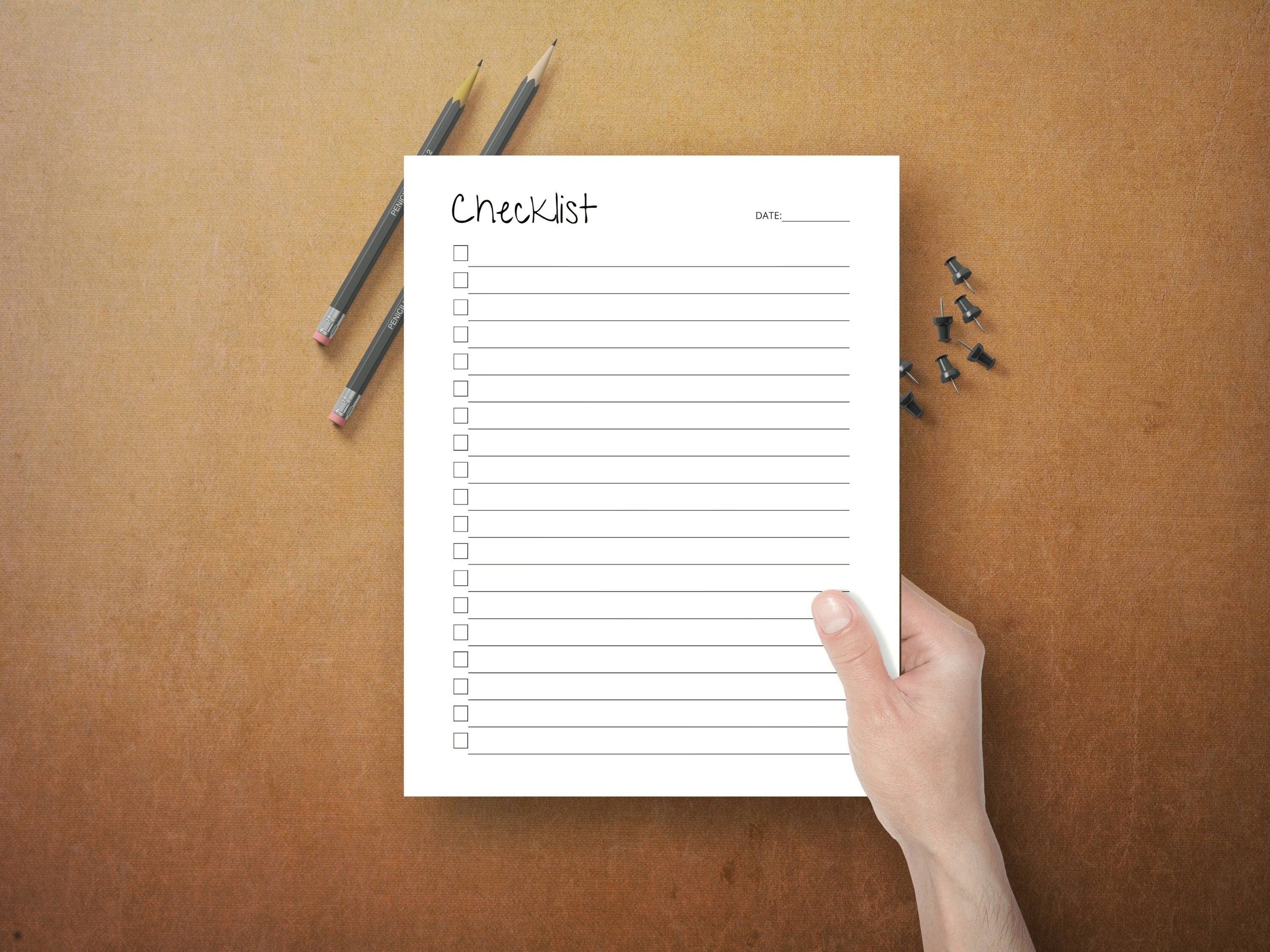 Blank Checklist Template, Minimalist & Simple Task Checklist, Printable ...