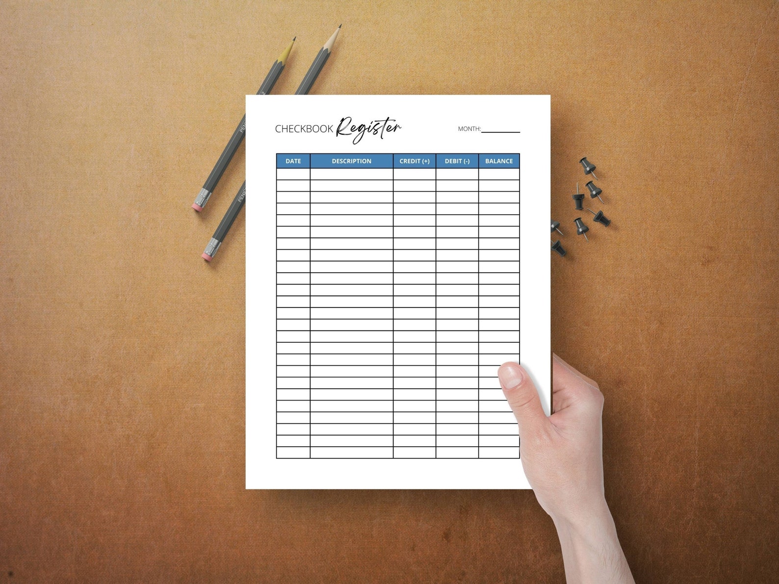 Checkbook Register Template, Transaction &amp; Expense Tacker, Balance ...