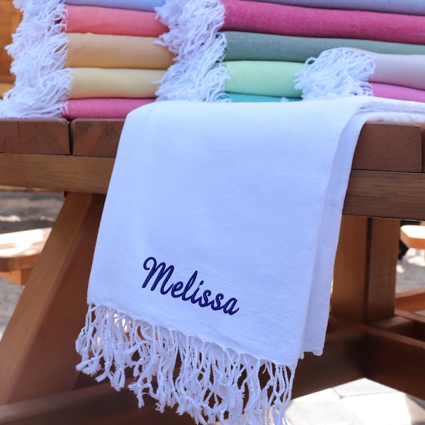 Personalized Turkish Beach Towel, Monogrammed Mothers Day Gift, Bachelorette Party Favor, Bridesmaid Gifts, Wedding Gift idea, Turkey Towels