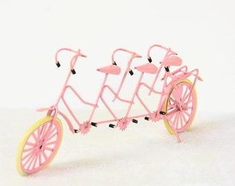 Tandem Bike Triplette Pastel Pink Vintage Jewelry Holder/ Triplette Tandem Bike Pastel Pink Vintage Jewelry Holder