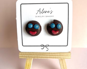 Paleta Payaso Stud Earrings Mini Mexican Marshmallow Candy Earrings Handmade Chocolate-Covered Treat Jewelry Realistic Food Dangles