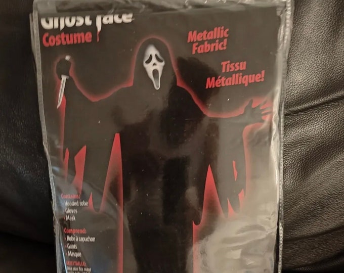 RARE Scream 25th Anniversary Ghostface Sparkle Robe Costume Ghost Face ...