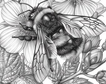 Printable insects, 4-PNG files for your printing pleasure, dragonfly,butterfly, bees in the garden,flowers, computer generated art work.