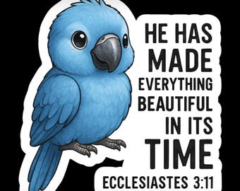 5- PNG stickers of a turtle, blue bird x 2 , koala bear, alligator, cute fun stickers with a great Bible verse on each one.
