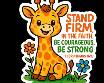 5-PNG stickers of bible verses, Giraffe, Elephant, fox, rhino, monkey, transparent file that you can download for you printable needs