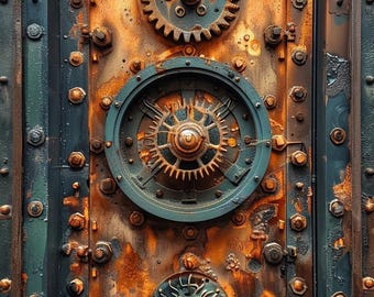 4-PNG Steampunk files for Iphone cases, or print for what ever reason, template 9 x 16, fantasy doors artwork, dream doors, Ai generated,
