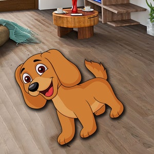 Puppy Rug, Kids Room Rug, Modern Carpet for Living Room, Bedroom, Non-slip Runner Rug for Kitchen, Dining Room Carpet, Dog Lovers Carpet