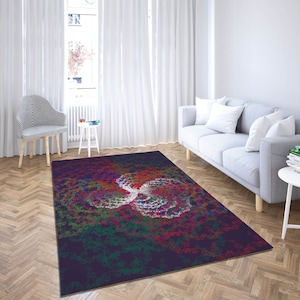 Purple Multicolour Rug, Modern Carpet for Living Room, Bedroom, Non-slip Runner Rug for Kitchen, Dining Room Carpet