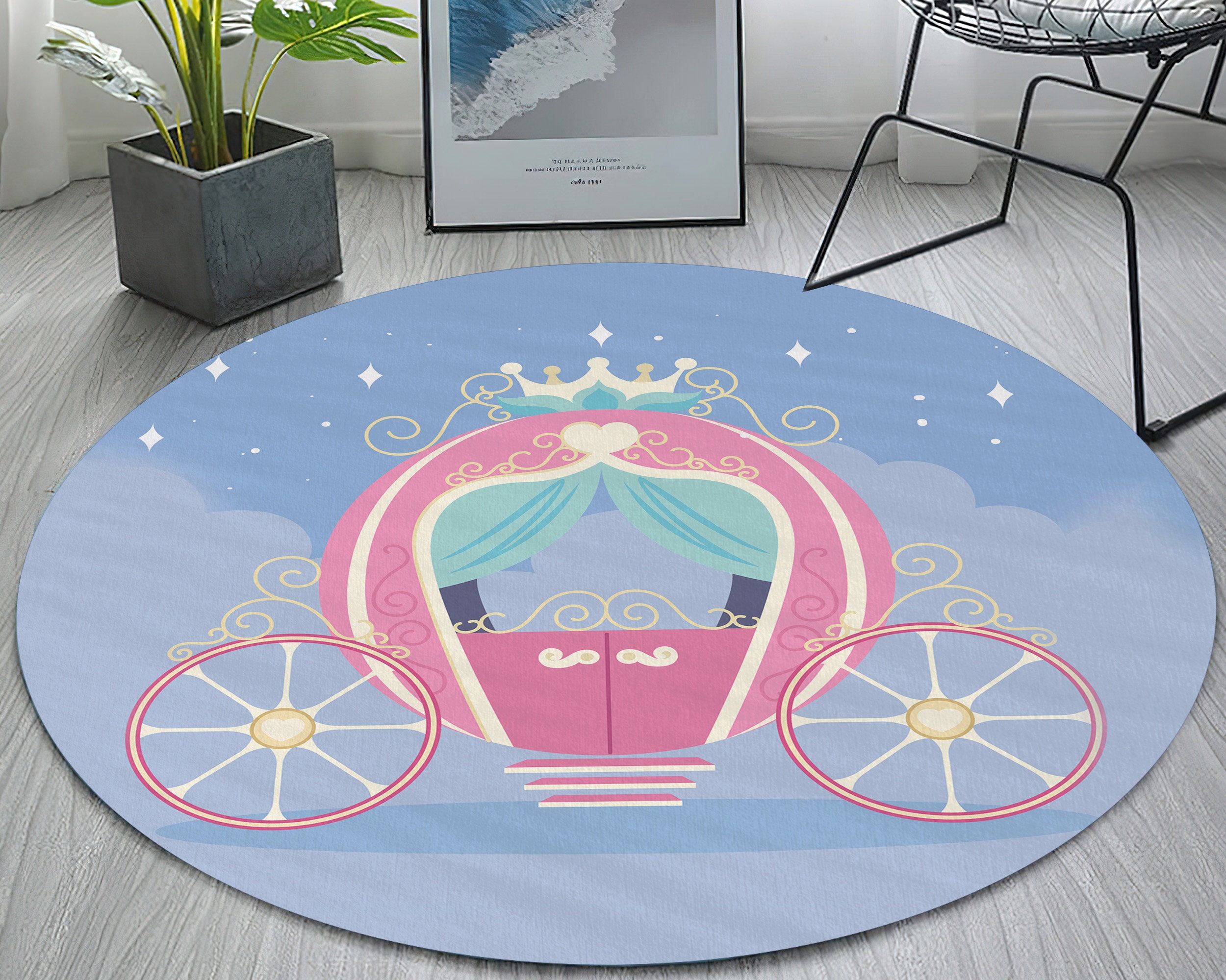 Discover Fairytale Rug, Baby Room Rug, Bedroom, Non-Slip Rug for Kids Room, Area Rug, Kids Rug, Baby Room, Unicorn, Fairytale Carpet, Alfombra