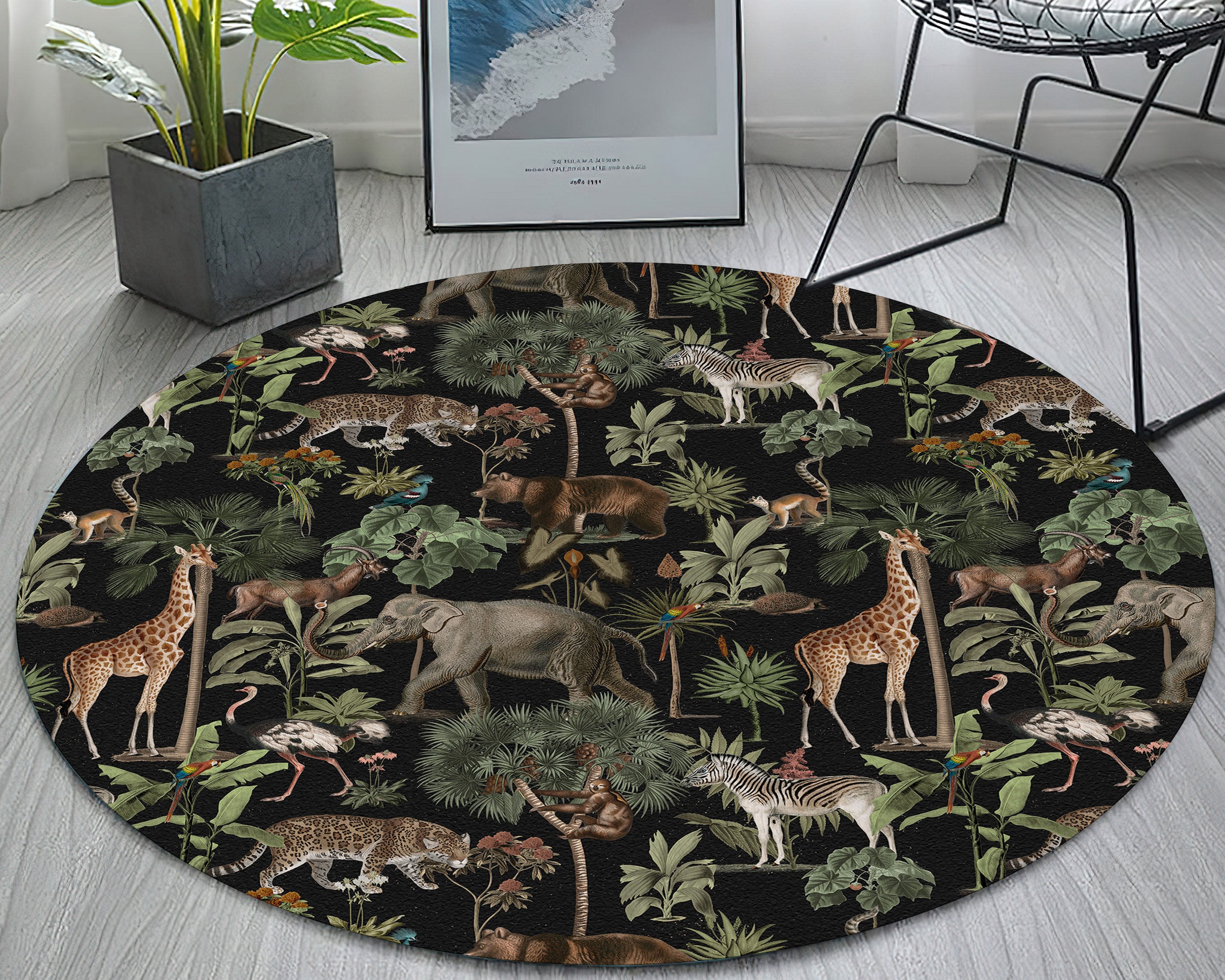 Rodent Rugs Jungle Rug, Animal Rug, Modern Carpet for Living Room, Bedroom, Non ...