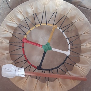 Handmade Buffalo Hide Shaman Drum: Deep Sound, Meditation, Yoga (12&quot;-36&quot;)