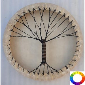 12&quot; to 36&quot; inch. Handmade musical frame Handcrafted Natural Buffalo hide Native tupan shaman shamanic Medicine Healing Yoga + mallet stick