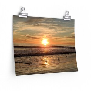 California El Capitan State Beach Sunset Wall Art Home Decor Poster