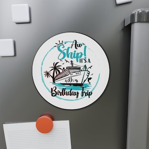 Aw Ship 40th Birthday Cruise Trip Cabin Door Decoration Die-Cut Magnets