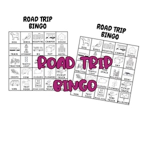Road Trip Bingo Children Kids Car Activity Sheets Instant Print Digital PDF