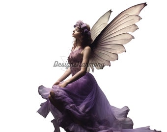 Hermosa hada púrpura PNG diseño gráfico Digital instantáneo ilustración