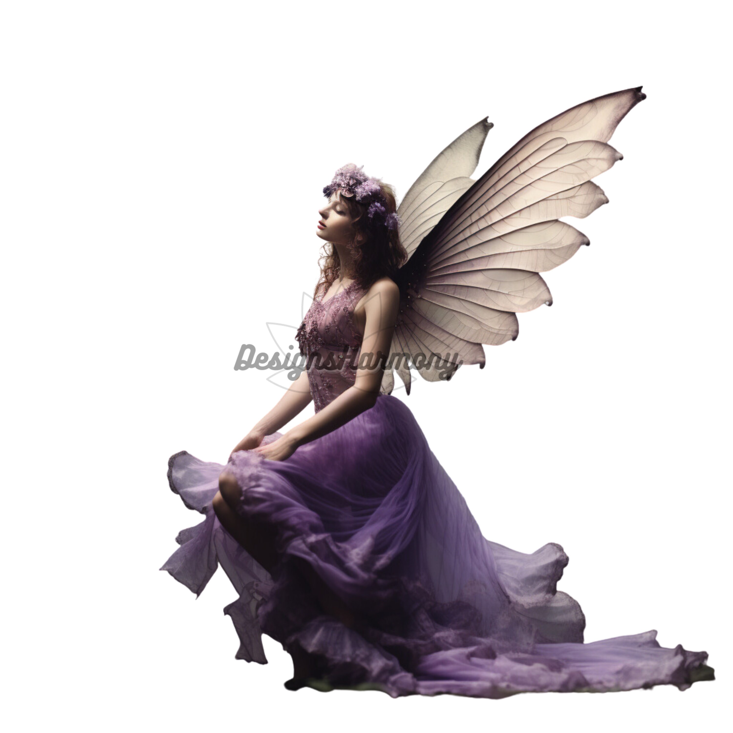 Beautiful Purple Fairy PNG Instant Digital Graphic Design Clip Art - Etsy