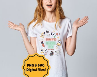 Sobreviví a la feria de ciencias: archivos PNG y SVG, Conversaciones clásicas, CC, Desafío A, Educación en el hogar, Feria de ciencias, Cricut, Archivos de corte de silueta