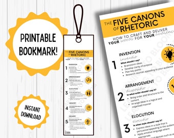 Marcador de los cinco cánones de la retórica - Imprimible